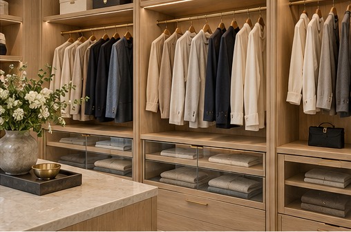 Fictional sample: hanging and shelving at Oak Dressing Suite
