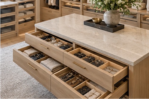 Fictional sample: accessory drawers at Oak Dressing Suite