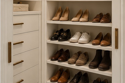 Fictional sample: shoe storage at Bright Reach-In Closet