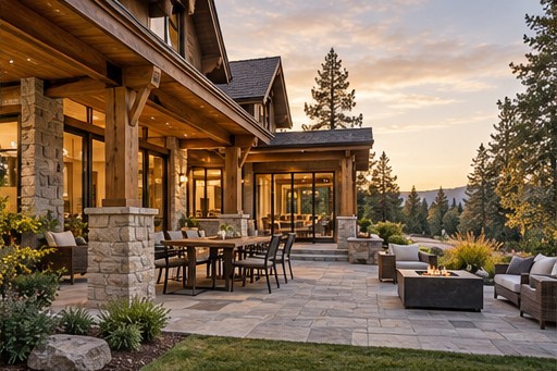 Fictional sample: stone patio at Maple Ridge Residence