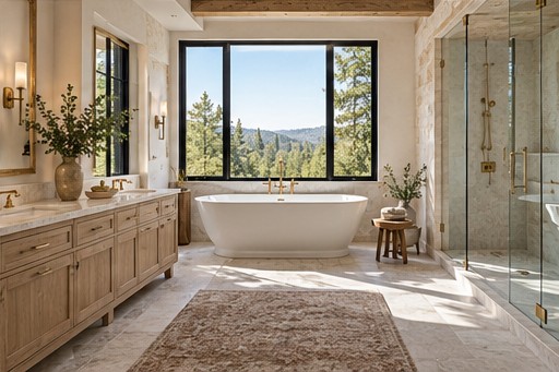 Fictional sample: primary bath at Hillside Farmhouse
