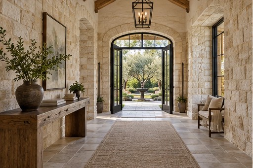 Fictional sample: entry hall at Hillside Farmhouse